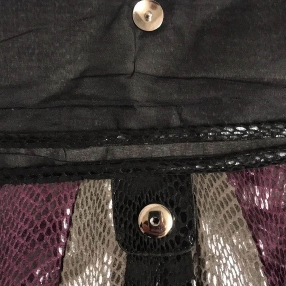 Clutch Purse, Purple Black Grey, Soft Material  14” x 8.5”